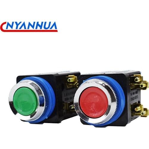 LA18-22 Hole 25mm2NO2NC Self-reset flat Head Select Start Red And Green Control Button Switch