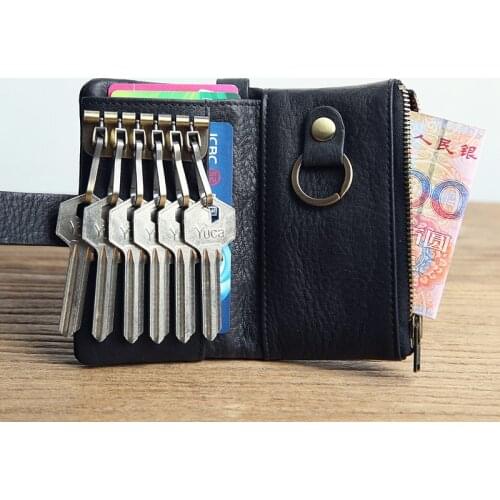 2021 Hot Fashion Key Wallet Handmade Key Holder Mens Leather Coin Purses Holders