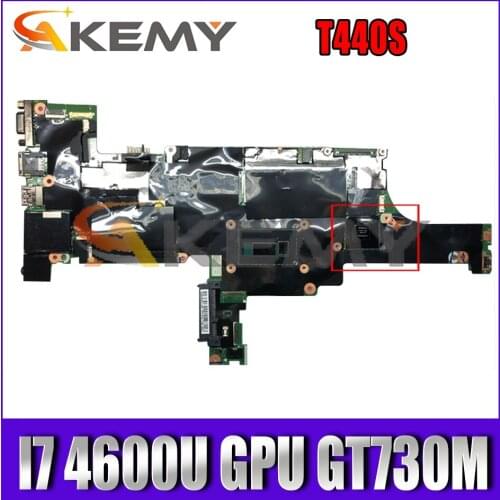 Akemy VILT0 NM-A051 For Lenovo Thinkpad T440S Laptop Motherboard CPU I7 4600U GPU GT730M FRU 04X3977 04X3975 04X3973