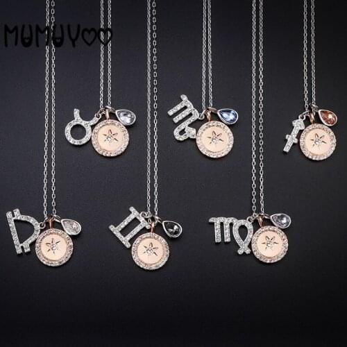 Fashion jewelry high quality swa1:1 glamour twelve constellation necklace women exquisite collarbone chain girl