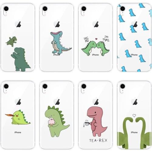 TPU Kawaii Dinosaurs Soft Silicone Phone Case For iPhone X XR XS MAX 8 7 6S 6 S Back Cover For Apple iPhone 6 S 6S 7 8 Plus Case
