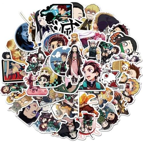 10/30/50pcs Anime Demon Slayer Kimetsu No Yaiba Sticker Skateboard Motorcycle Guitar Kids Girl Graffiti Waterproof PVC Stickers
