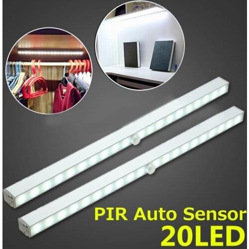 20 LED Wireless PIR Auto Motion Sensor Night Light Closet Cabinet Stair Lamp Newest