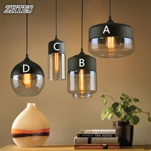 Nordic Modern Glass Pendant Lights Creative LED E27 dining room Restaurant hanging lamp Black White