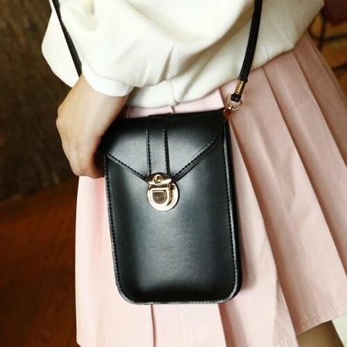 2021 New Touch Screen Cell Phone Purse Shoulder Bag Leather Mini Handbag Crossbody for Women Multifunction Messenger Bag Clutch
