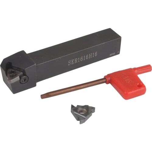 OYYU 3PCS SER SER1616 SER1616H16 16mm Threading Turning Tool Holder CNC Boring Bar Lathe Tools 16ER AG60 Carbide Inserts
