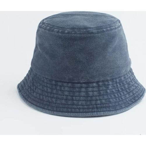 Washed Denim Bucket Hat Kids Cotton Fisherman Hat Panama Summer Baby Sun Hats Outdoor Travel Beach Fishing Cap