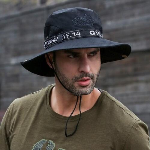 UPF 50+ Bucket Hat For Male Summer Anti UV Sun Hats Outdoor Women Men Breathable Fishing Hat Wide Brim Panama Beach Caps
