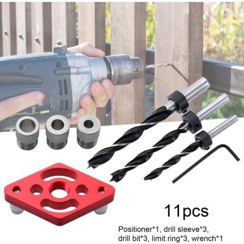 11Pcs Adjustable Hole Locator Effective Anti-corrosion High Precision Wear-resistant Jig Dowel Carpentry Tools Drilling Locator