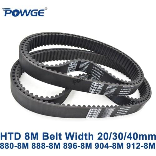 POWGE HTD 8M synchronous Timing belt C=880/888/896/904/912 width 20/30/40mm Teeth 110 111 112 113 114 HTD8M 880-8M 888-8M 912-8M