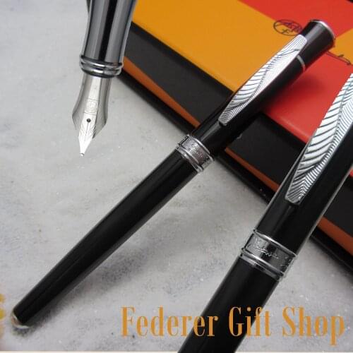 Real Picasso 900 Black Fountain Pen Metal Case F nib Unique Clip Gift Ink Pens 4 Color Choose