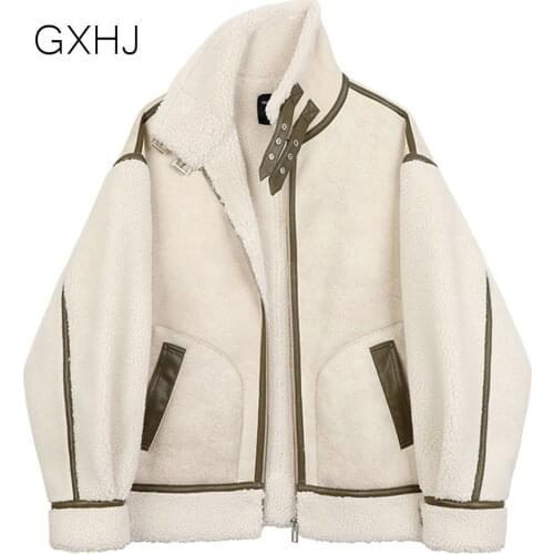 Fur coat womens autumn and winter casual granular velvet coat winter One piece of fur Cotton Padded Jacket Fur Coat LHJ352