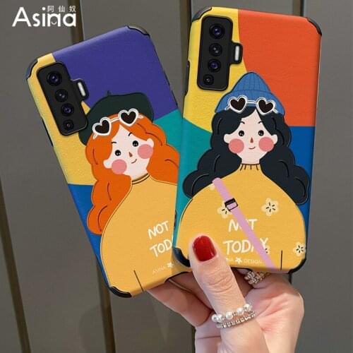 ASINA Imitation Lambskin Case For VIVO X50 60 30 Pro Cover Cartoon Silicone Bumper Cases For Vivo Z5X Z1Pro iQOO Neo Y17 V17