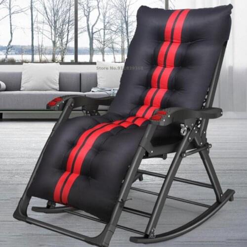 Folding lunch break recliner rocking chair home balcony leisure lazy chair adult rocking chair easy chair old rattan chair