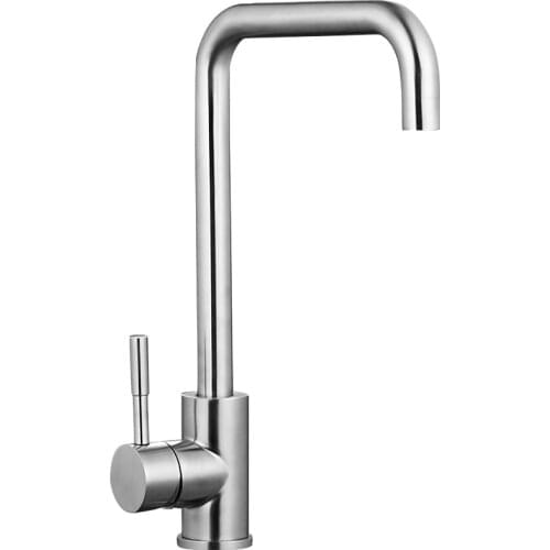 Washing Basin Can Be Rotated Faucet Household 304 Stainless Steel Hot and Cold Mixer Crane Brushed Deck Mounted Kitchen Faucet