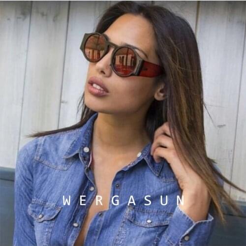WERGASUN Round Sunglasses Women Retro Vintage Sun glasses for Women Brand Designer Sunglasses Female Oculos Gafas De Sol