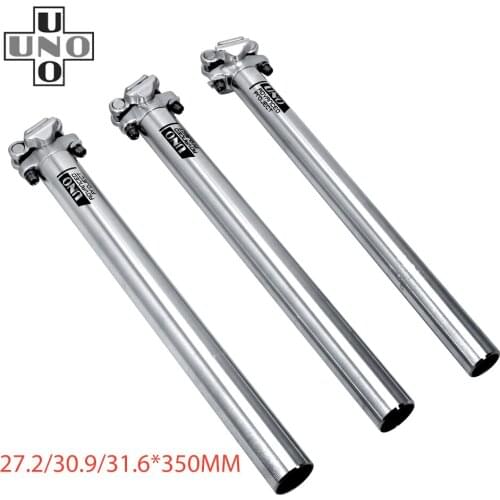 UNO Silver Bike Seat Post 350mm Bicycle Seatpost for MTB Road Bike BMX 27.2/30.9/31.6mm Aluminum Seat Pole Mountain Bike Parts