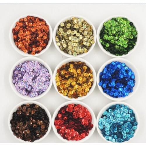 10g/Bag 6mm Laser Round Concave Sequins PVC Craft Paillettes Sewing Wedding Dress Clothing DIY Handmade Lentejuelas Accessories