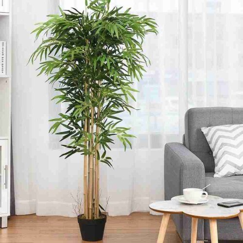 10pcs Man-made Plastic Bamboo Leaves Home Simulation Plant Office Green Decoration Supplies About 45cm In Length