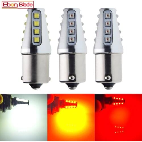 2Pcs 1156 BAU15S 80W Auto LED Light Bulb PY21W 7507 LED Lamp DRL Turn Signal Car Lights Styling 12V 24V White Yellow Amber Red