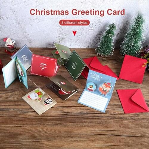 3D Cartoon Kids Mini Lovely Happy New Year Greeting Card Merry Christmas Snowman Cards with Envelope Postcard Card Xmas Gifts