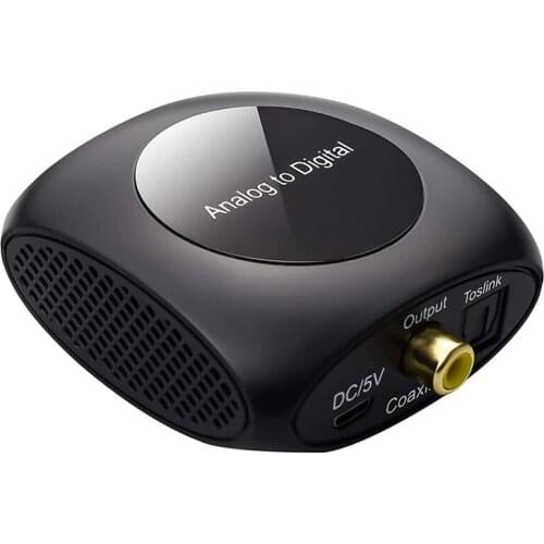 Analog to Digital Audio Converter, DAC Amplifier RCA/AUX to Optical/Coaxial Adapter, with USB Cable