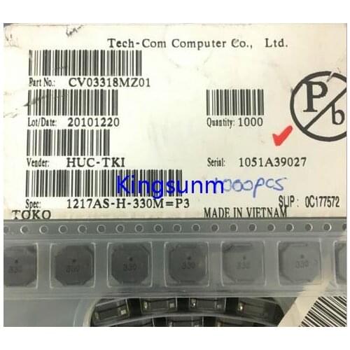 Free shipping 10pcs High current inductance of 1217AS-H-330M=P3 33UH 2.7A 8X8X4.5MM TOKO flat copper coil