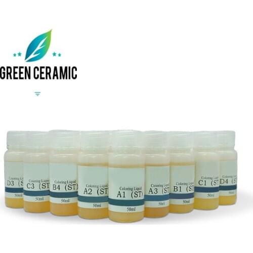 10pcs bottle zirconia color liquid 50ML with vita 26 shade guide-dental zirconia teeth material