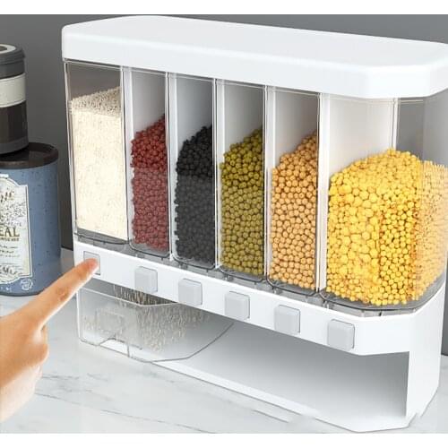 VIP exclusive Rangement Cuisine Bottles Whole Grains Rice Bucket Wall-Mounted Rice Storage Tank Out Rice kitchen Organizer