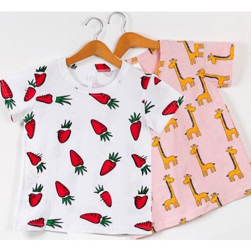 Baby Kids T Shirt 2021 Summer New Children Clothing Cartoon Alphabet Child T-Shirt Cotton Printed Girls And Boys T-Shirt 3-8 Age