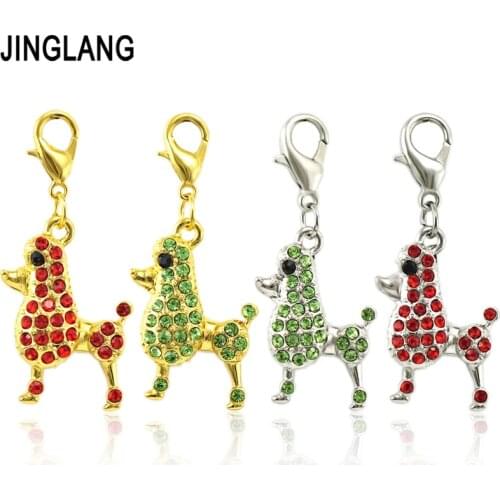 JINGLANG Dog pendant flower alloy charm DIY accessories of necklace bracelet headdress handmade fitting 50Pieces