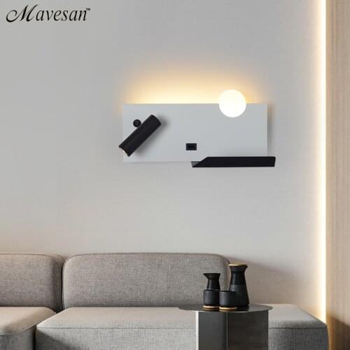 Indoor LED Wall Lights For Bedside Corridor Hotel Lobby Music Bar Aisle Surface Mounted Iron home lamps For 3-5 Square Meter