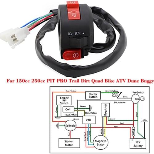Start Button Light Switch Housing For Polaris Can-Am Yamaha Suzuki Honda Kawasaki 150cc 250cc PIT Quad Dirt Bike ATV Buggy