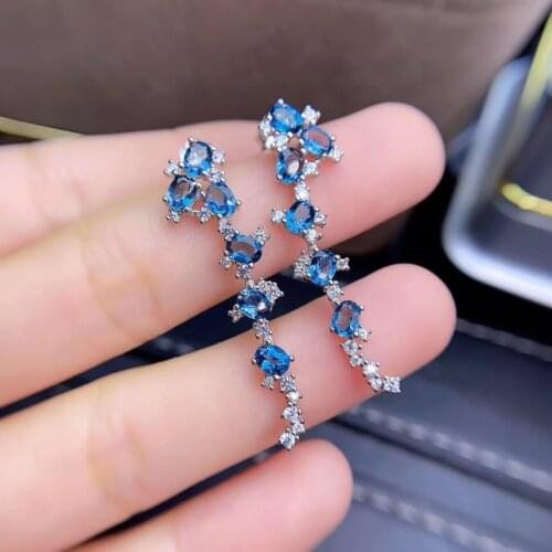 The Best Engagement Gift Topaz Earring 925 Sterling Silver 100% Natural and Real Topaz Earring