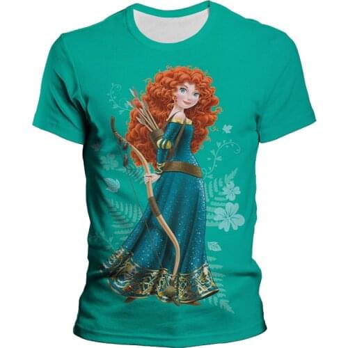 3D Cute Top Tees Female Fashion Princess Merida Brave Harajuku T Shirt Women Graphic Ullzang Funny T-shirt Cartoon Girls Tshirt