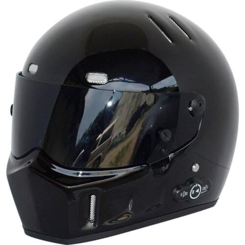 NEW High quality Full Face Fiberglass bluetooth motorcycle helmet Kart helmet For The Black Stig Helmet Capacete Casco