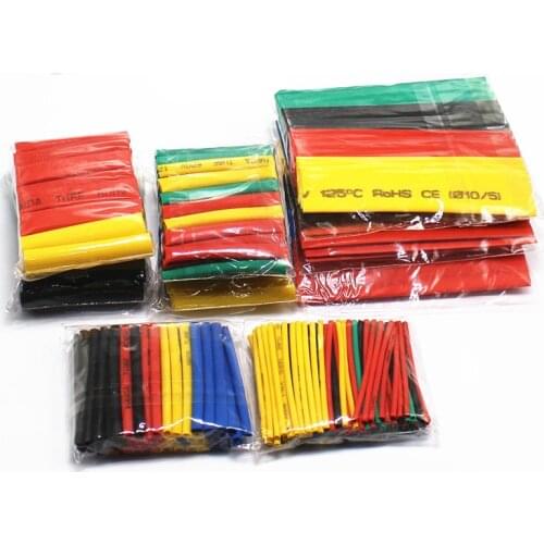 328pcsSet Polyolefin Shrinking Assorted Heat Shrink Tube Wire Cable Insulated Sleeving Tubing Set 2:1