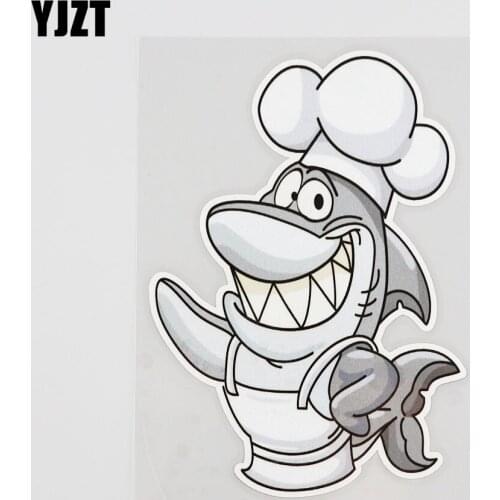 YJZT 10CMX14.1CM Cook Shark Car Sticker Superior Quality Pvc Decal 6A-0126