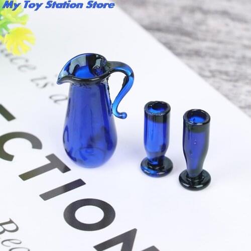 New 3pcs/set 1/12 Dollhouse Miniatures Dining Ware Porcelain Tea Cup Set Kitchen Accessory