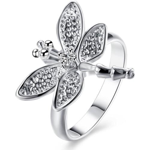 New Style 925 Sterling Silver Dragonfly Ring Suitable For WomenS Engagement Banquet Fashion Charm Jewelry