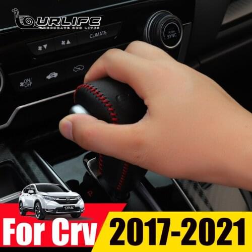 Genuine Leather Hand-stitched Gear Shift Knob Cover For Honda CRV CR-V 2017 2018 2019 2020 2021 Accessories Automatic