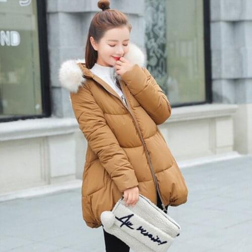 Parka Women Winter Coats Long Cotton Casual Fur Hooded Jackets Ladies Warm Winter Parkas Female Overcoat Women Coat MF046