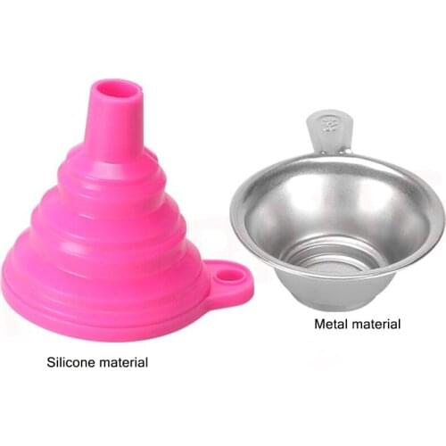 Durable Metal Resin Filter Cup+Silicon Funnel, for 3D Printer Accessories/Kitchen Small Telescopic Liquid Powder Dispenser