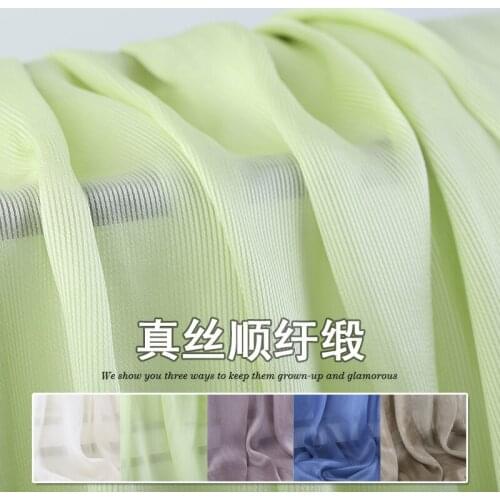 Silk Crinkle Satin Fabric Mulberry Silk Clothing Hanfu Dress Silk Scarf Fabric Silk Crinkle Satin Fabric