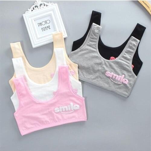 7-14 Years Bra Vest Adolescente Kids Underwear Racerback Training Bra Teen Bra Girl Vest Cotton Spandex Girls Sport Yoga Bra