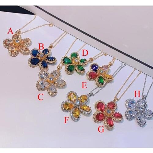 HIBRIDE Bridal Fashion Cubic Zirconia Choker Necklace Women Wedding Accessories Gold Chain Pendant Jewelry Collier Femme P22