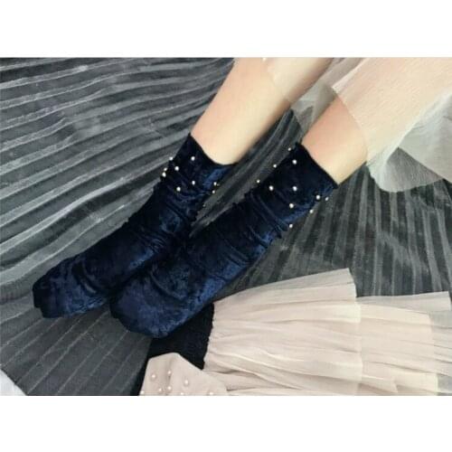 Winter New Warm Women Socks New Year Christmas Socks Creative Fashion beaded Gold Velvet Elastic Knee-socks Christmas Gifts