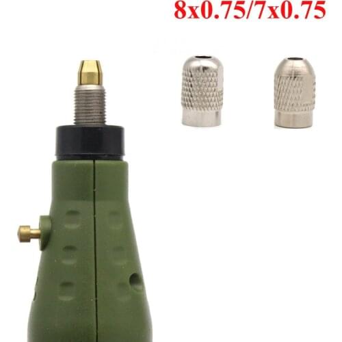 1pcs 8x0.75 7x0.75 Mill Shaft Screw Nut Cap Electric Mill Flexible Shaft Screw Cap Nut Collet for Dremel Rotary Tool Accessories