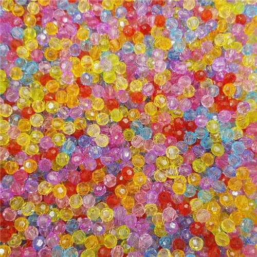 100 Pcs 8mm Transparent Acrylic Faceted Round Spacer Loose Beads;DIY Findings Jewelry Accessories Fashion Hot Sale Multicolor
