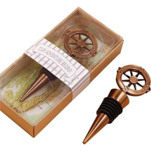 100pcs Retro wine stopper wedding wedding return creative gift red wine tool factory wholesale compass wine stopper